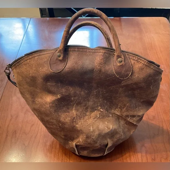 Vintage Leather Bowling Ball Bag - Picture 9 of 15